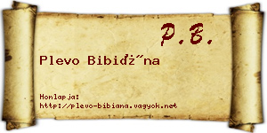 Plevo Bibiána névjegykártya